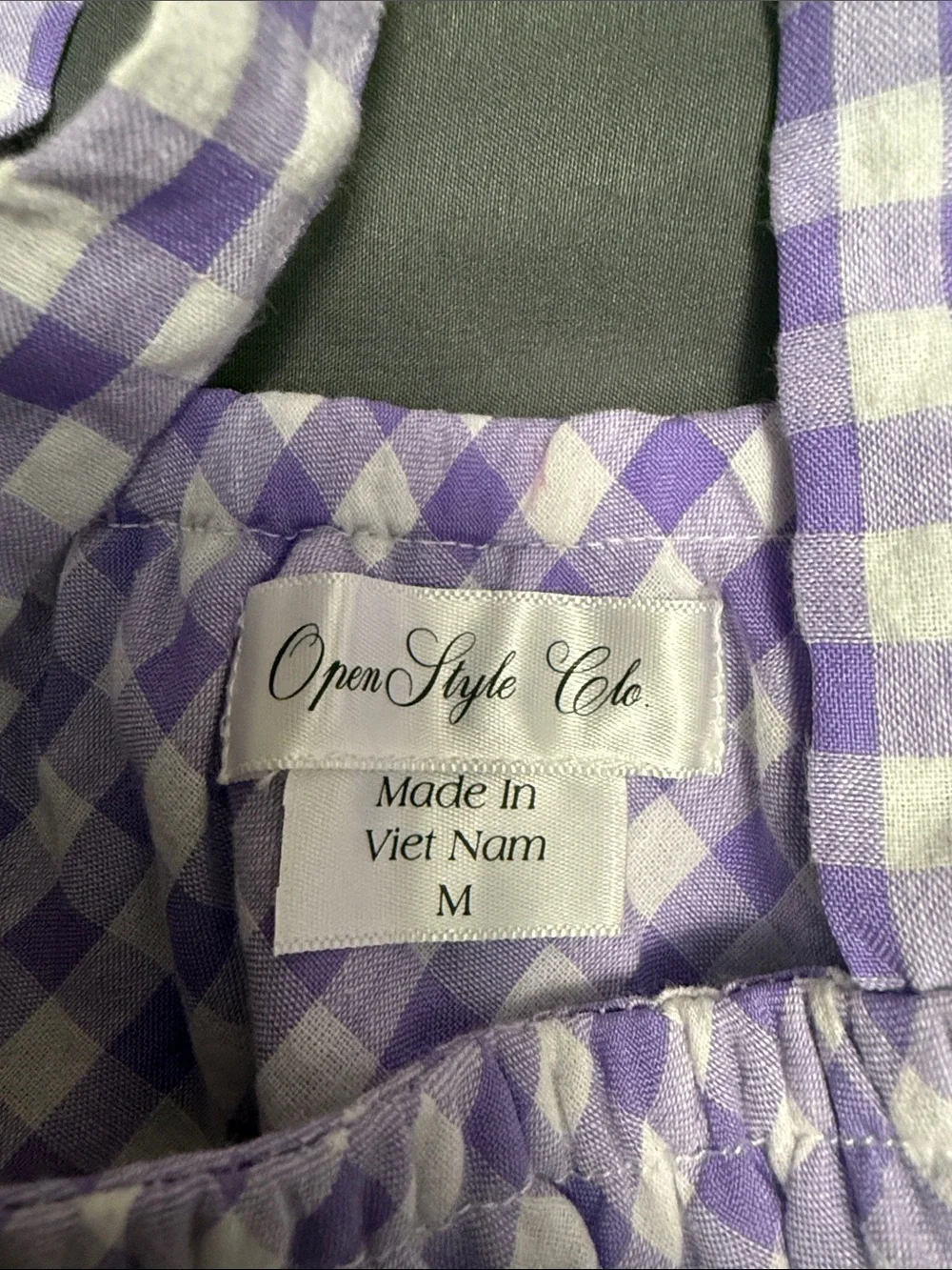 Girls Lavender Gingham Ruffle Tank Top - Brand Unknown